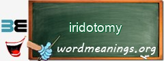 WordMeaning blackboard for iridotomy